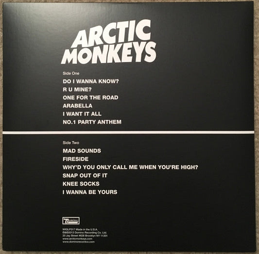 Imagen de la portada del disco AM del artista Arctic Monkeys