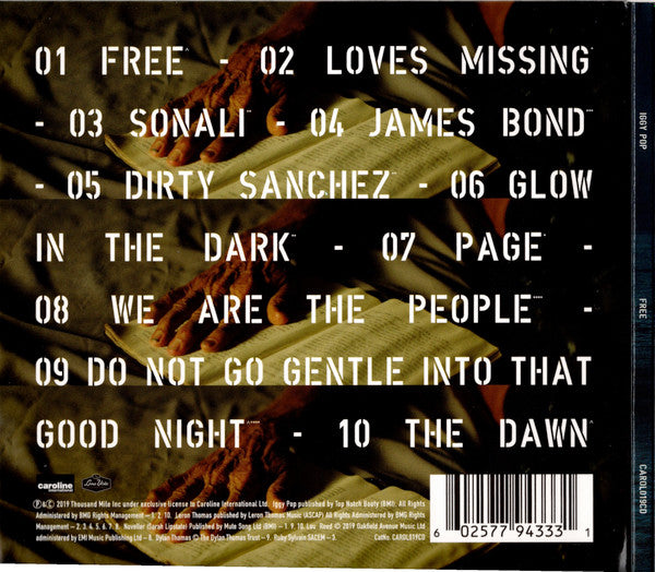 Iggy Pop - Free [CD]