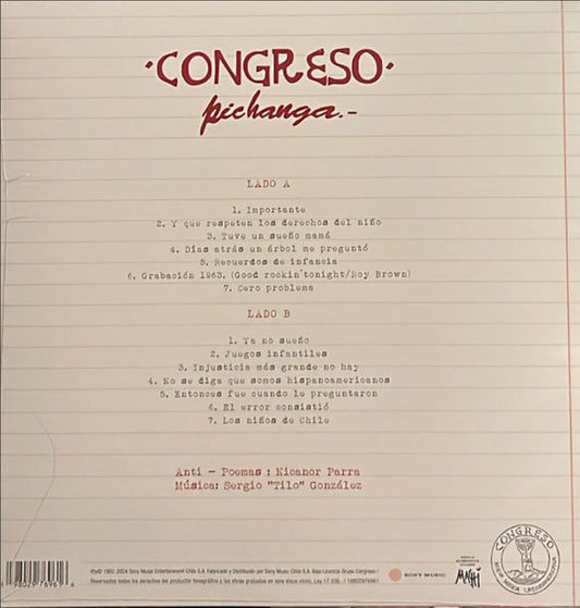 Imagen de la portada del disco Pichanga - Profecías A Falta De Ecuaciones del artista Congreso