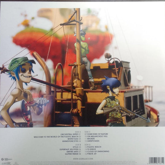 Imagen de la portada del disco Plastic Beach del artista Gorillaz